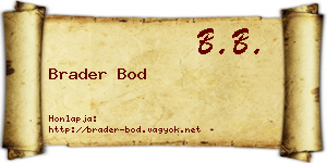 Brader Bod névjegykártya